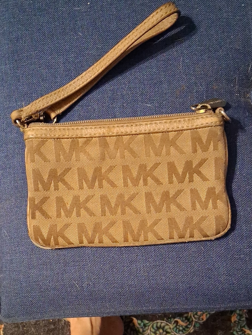 Michael Kors Tan MK Logo Wristlet with Strap